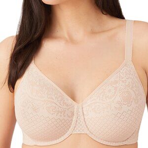 NWT Wacoal Visual Effects Minimizer Bra in Sand Nude, 34D